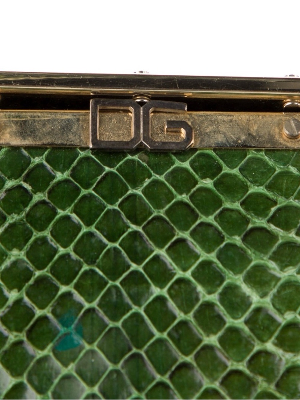 Dolce & Gabbana Green Python-Texture Top-Handle Women's Bag - Picture 6 of 7
